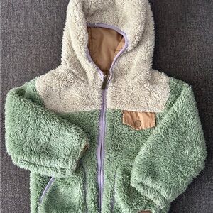 Kookaburra by UGG Kid’s Reversible Sherpa Puffer Jacket Tan/Sage/Cream